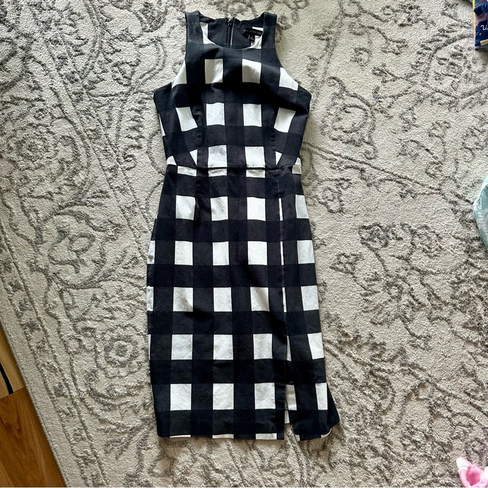 Banana Republic Black and White Halter Sheath Midi Dress - Picture 7 of 15